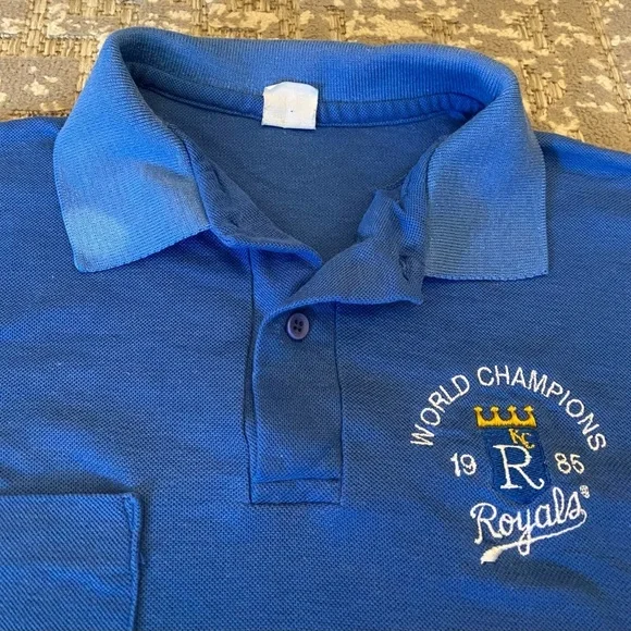 Bundle Kansas City Royals Youth Shirts Size Large Color Sky Royal Blue Flaw 1985 - Picture 10 of 12